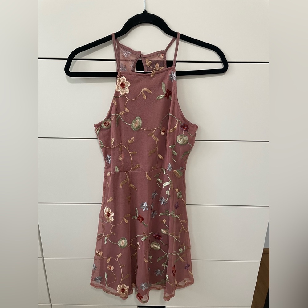 Ivy and Main floral pink shirt bridal or baby shower dress size small Barbie